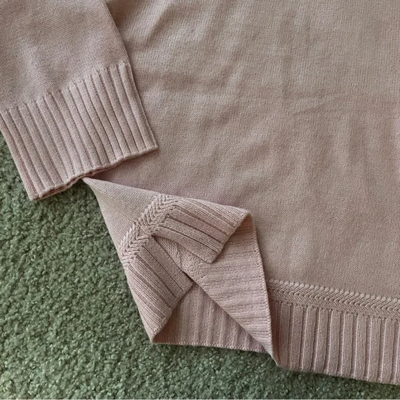 TAHARI Women’s Baby Pink Wool Blend Knit Tunic Sweater Size M Boho Oversized NWT - Picture 5 of 10